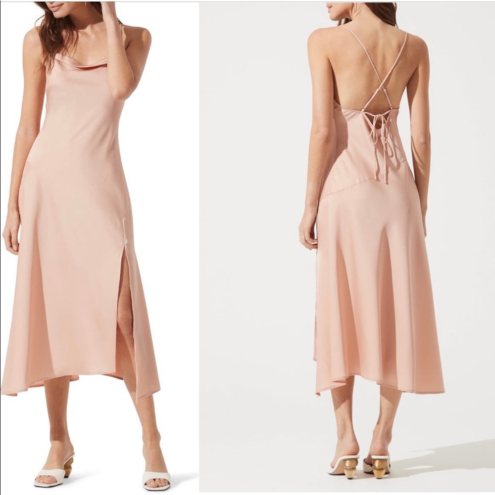 ASTR the Label Cowl midi dress. Blush. L. Dry cleaned but never worn.